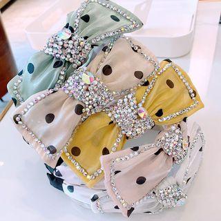 Rhinestone Polka Dot Bow Headband