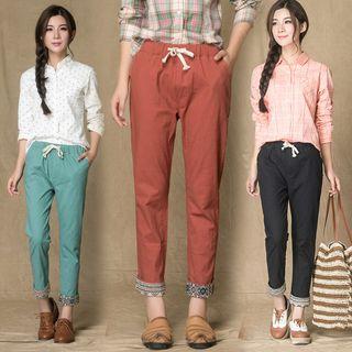 Straight-leg Drawstring Pants
