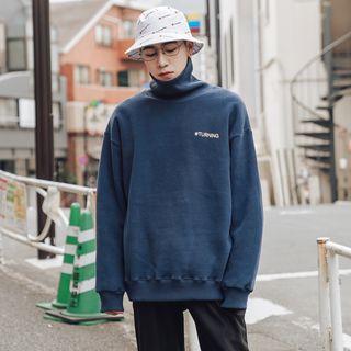 Turtleneck Letter Knit Sweater