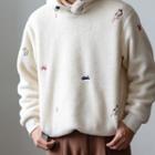 Cat Embroidered Fleece Pullover