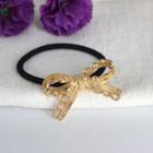 Bow Accent Hair Tie Ribbon - Gold - One Size