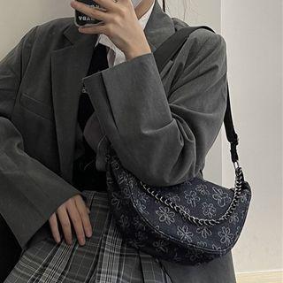 Floral Zip Crossbody Bag Blue - One Size