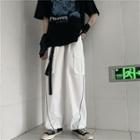 Piping Trim Side Pocket Buckled Cargo Pants