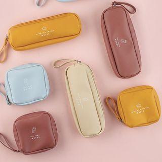 Lettering Faux Leather Pouch