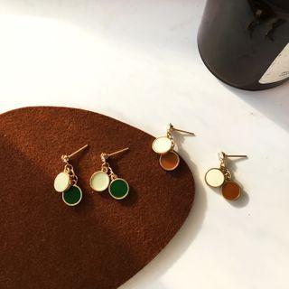 Glaze Rhinestone Disc Dangle Earring