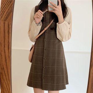 Shirt / Sleeveless Plaid Dress / Set