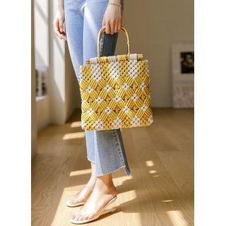 Wooden-handle Crochet Bag