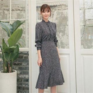 Ruffle-trim Leopard Print Dress