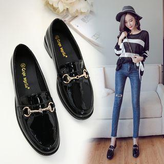 Metal Buckle Chunky Heel Shoes