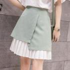 Two-tone Mini A-line Skirt