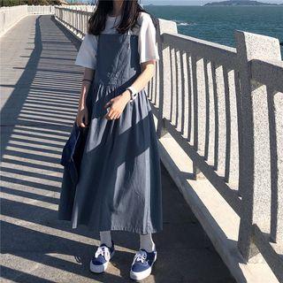 A-line Midi Dungaree Dress