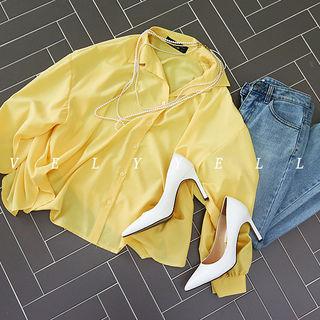 Balloon-sleeve Boxy-fit Shirt