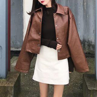 Long-sleeve Leather Jacket
