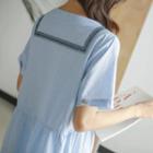 Square-neck Embroidered Stripe Mini Dress