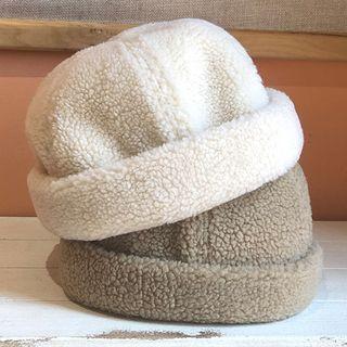 Faux Shearling Brimless Cap