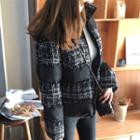 Tweed-panel Padded Jacket Black - One Size
