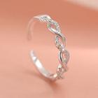 Helical Rhinestone Open Ring Ring - Silver - One Size