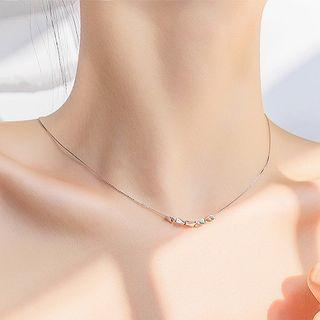 Plain Geometric Necklace Silver - One Size