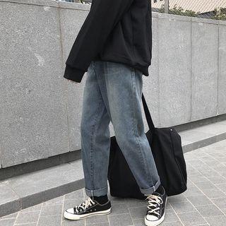 Regular Waist Straight-cut Jeans