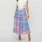 High Waist Midi Layered Skirt
