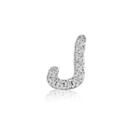 Left Right Accessory - 9k White Gold Initial J Pave Diamond Single Stud Earring (0.02cttw)