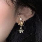 Rhinestone Alloy Butterfly Dangle Earring 1 Pair - 0725a - Gold - One Size