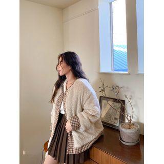 Plus Size Reversible Check Jacket