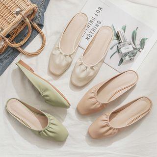 Ruched Flat Mules