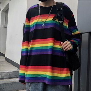 Rainbow Stripe Long-sleeve T-shirt
