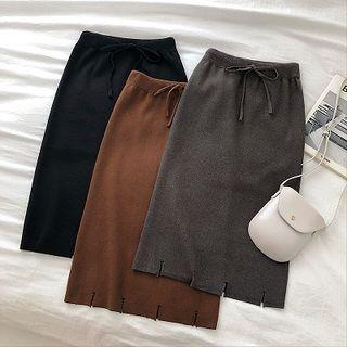 Midi Knit Straight-fit Skirt