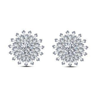 Fashion Snowflake Earrings With White Cubic Zircon