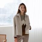Single-breasted Kangaroo-pocket Jacket