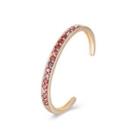 Elegant Plated Champagne Gold Open Bracelet With Red Cubic Zircon Champagne - One Size