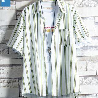 Short-sleeve Strip Print T-shirt