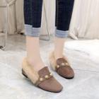 Pearl Fluffy Loafers