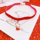 Heart Pendant Layered Choker 01 - As Shown In Figure - One Size