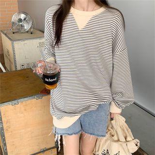 Striped Long-sleeve Loose-fit Sweatshirt