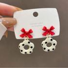 Floral Drop Earring 1 Pair - White & Red - One Size