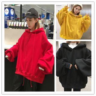 Plain Puff-sleeve Hoodie