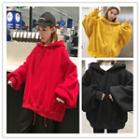 Plain Puff-sleeve Hoodie