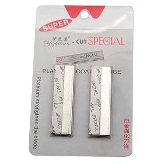 Set Of 2: Stainless Steel Eyebrow Razor Blade Black & Gray - One Size