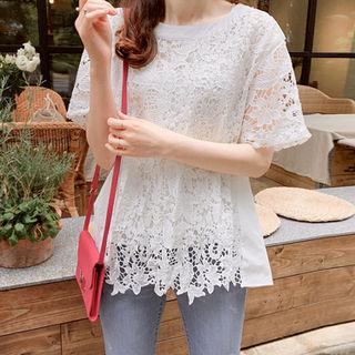 Lace-panel A-line Top
