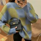 Plaid Sweater Blue & Green - One Size
