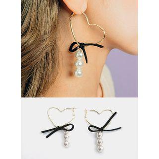 Heart Faux-pearl Earrings