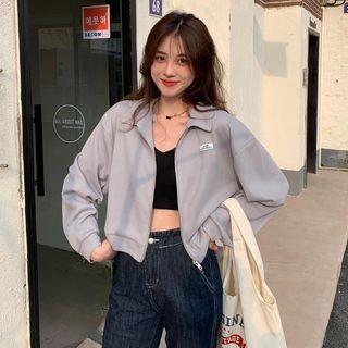 Zip-up Polo Sweatshirt