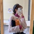 Long-sleeve Turtle-neck T-shirt / Lace Top