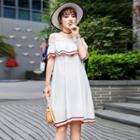 Striped Cold Shoulder Shift Dress