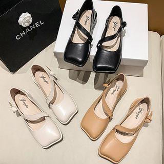 Square Toe Chunky-heel Mary Jane Pumps