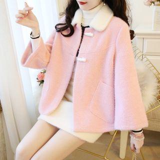 Toggle A-line Loose-fit Cropped Jacket