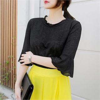 Round-neck Flare-cuff M Lange Top